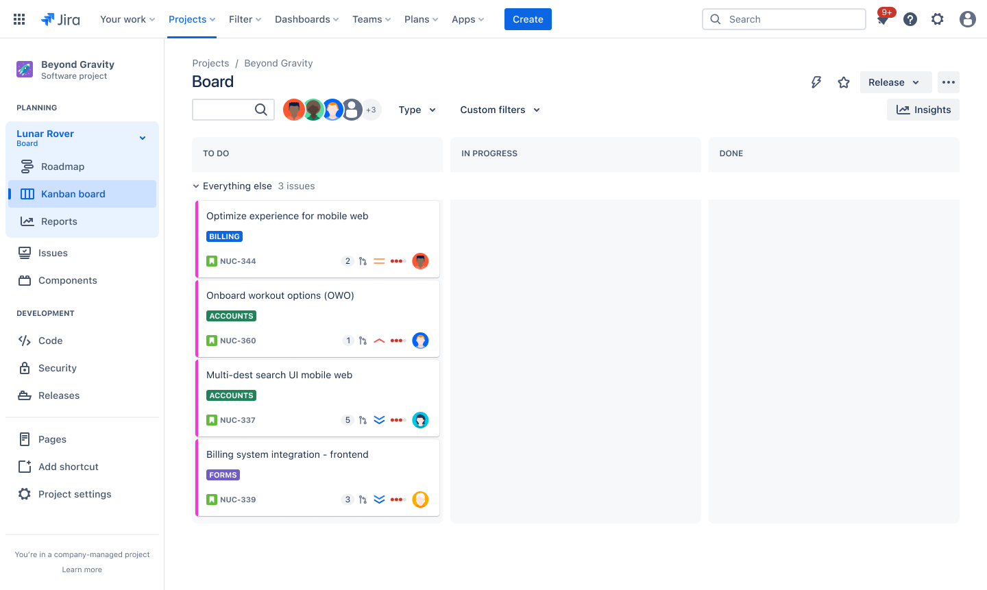 Jira workflow screenshot.